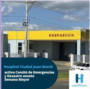 Read more about the article Hospital Ciudad Juan Bosch (HCJB) preparado para asueto de Semana Santa 2023